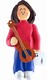 Female Musician Accoustic Guitar Ornament -Brown